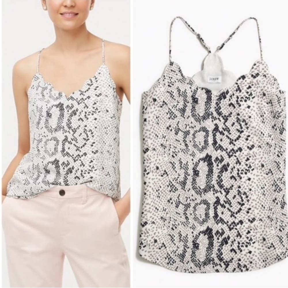 J.Crew Snakeskin Scalloped Cami Tank Top